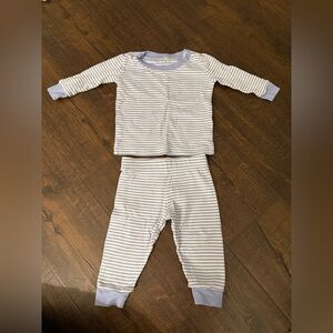 LAKE Striped Blue & White Kids Pajama Set